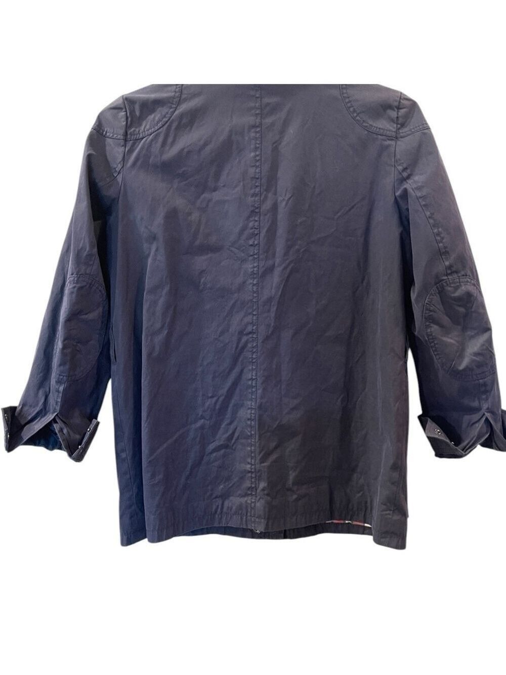 Banana Republic Womens Jacket Blue Waxed Canvas Corduroy Collar Barn Coat Medium - Picture 6 of 7